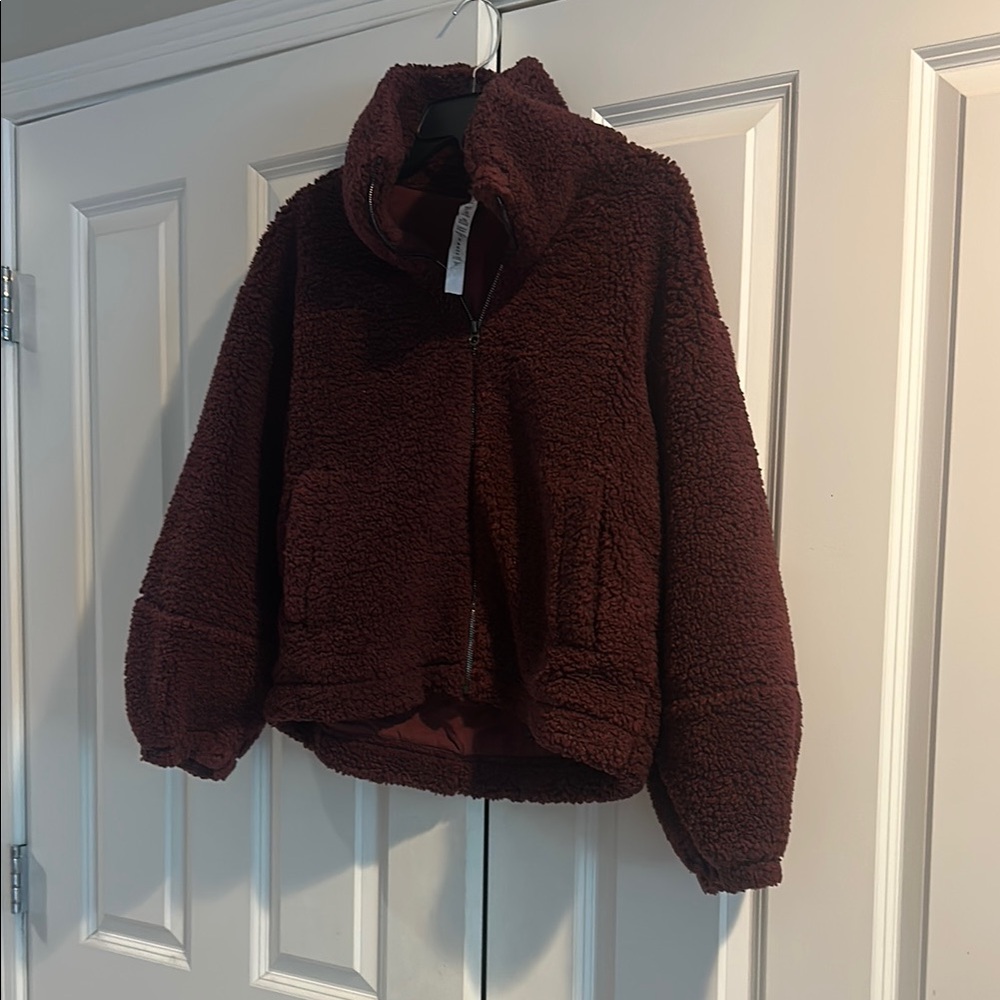 Cozy Burgundy Sherpa Jacket by Lululemon